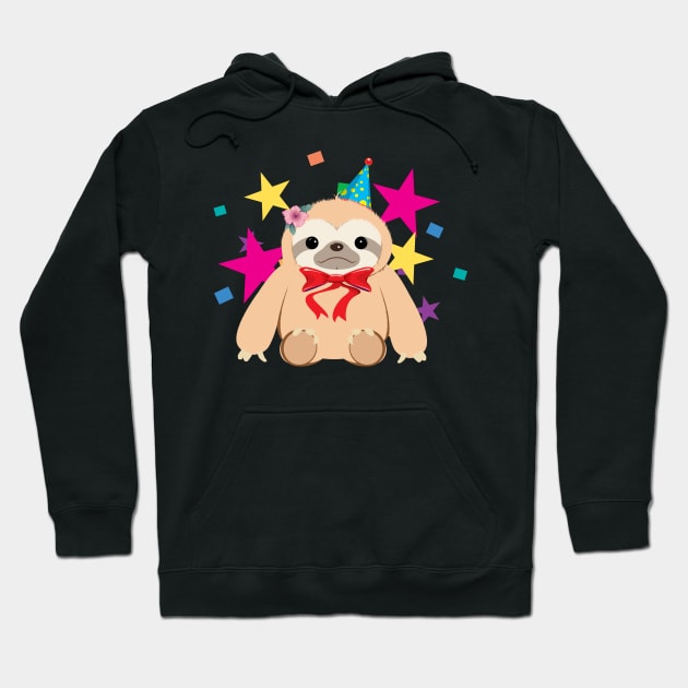 Bow Tie Party Sloth Hoodie by Danion